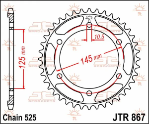 JT SPROCKETS hátsó lánckerék, természetes színű, 2, nordicamoto.ro