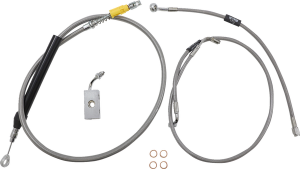 Standard Stainless Braided Handlebar Cable/brake Line Kit Silver, 2, nordicamoto.ro
