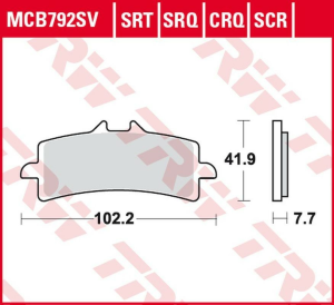 TRW szinterezett első fékbetétek a DUCATI V4 1000 PANIGALE '19 -/MONSTER 1200 '16 -/ MULTISTRADA 1260 '18 modellekhez -/KTM DUKE 690 '13–'20/ SUZUKI GSX-R 600/750 '11–'16/TRIUMPH DAYTONA 675 '11–'16/HUSQVARNA NUDA 900 '12–'14, nordicamoto.ro