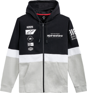 Hood Zip Positio Bk/wt S Black, White