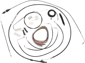 Complete Black Vinyl Braided Handlebar Cable/brake Line Kit Black, 1, nordicamoto.ro
