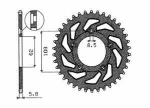 Steel Rear Sprocket Natural, 1, nordicamoto.ro