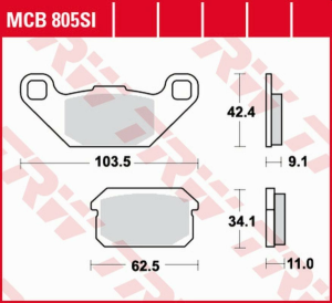 TRW szinterezett hátsó fékbetétek az OFFROAD ADLY ATV 150 '06–'10 / ATV 300 '04–'10 / CPI XS 250 POWER QUAD '07–'10 / QUADZILLA BR / XRV '05–'08 modellekhez / RL 300 BUGGIE '07–'08 / HURICANE 280/300/320 '07– / HURICANE 500 '08–, nordicamoto.ro