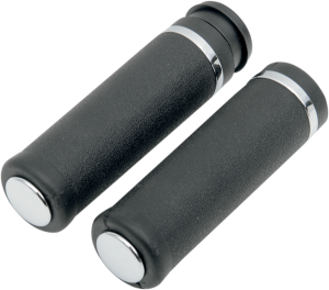 Rubber Grips With Accent Rings And End Caps Black