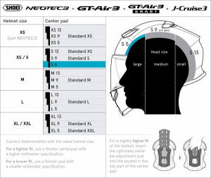 SHOEI NEO3/GT3/JCR3 Type-Q XS13 sisakbélés, 2, nordicamoto.ro