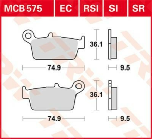 TRW szinterezett hátsó fékbetétek a HONDA CRF 230 (2008–2010), XR 250 (1988–1997), XR 600 (1991–1999) és a YAMAHA WR 125 (1998–2007) modellekhez, nordicamoto.ro