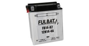 Fulbat FB14-A2 / 12N14-4A motorkerékpár-akkumulátor, száraz, 12 V, 14,7 Ah, 175 A – elektrolittal együtt, nordicamoto.ro