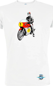 Reparto Corse Vintage Rider póló, fehér, 1, nordicamoto.ro