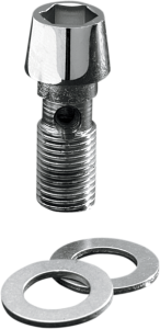 Polished Chrome Tapered Socket-head Banjo Bolt Silver, Chrome, Polished, 1, nordicamoto.ro