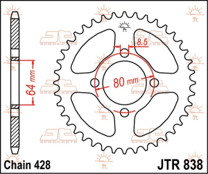JT SPROCKETS hátsó lánckerék, természetes színű, 2, nordicamoto.ro