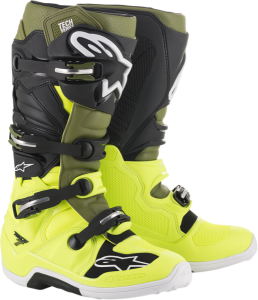 Outlet Street/ADV, Alpinestar Tech 7 csizma: fluoreszkáló sárga, katonai zöld, fekete, nordicamoto.ro
