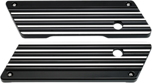 Finned Saddlebag Latch Covers Black