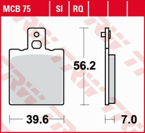 TRW Organic hátsó fékbetétek az APRILIA AF-1 / ET 50 (’87–’90) / AF-1 125 (’88–’92) / RS 250 (’95–’02) / YAMAHA SZR 660 (’95–’98) modellekhez, nordicamoto.ro