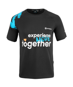 CFMOTO ROMANIA „EXPERIENCE MORE TOGETHER” póló, fekete/kék, 2, nordicamoto.ro