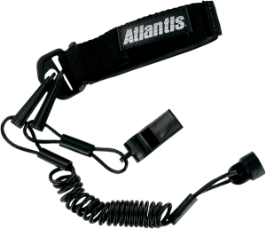 Pro Floating Lanyard With Whistle Black