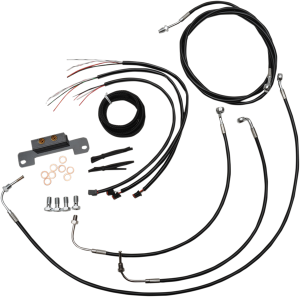 Complete Black Vinyl Braided Handlebar Cable/brake Line Kit Black