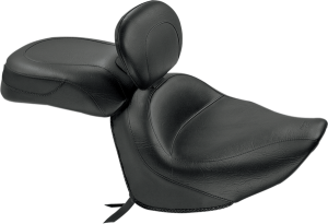 Vintage Wide Touring Seat With Driver Backrest Black