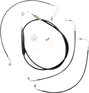 Standard Black Vinyl Braided Handlebar Cable/brake Line Kit Black