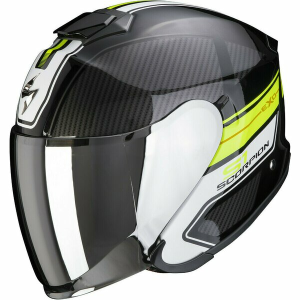 Casca open face/jet SCORPION EXO-S1 CROSS-VILLE Negru/Alb/Galben Fluo S, 2, nordicamoto.ro