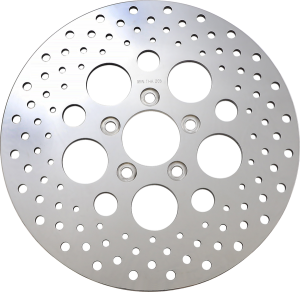 Polished Stainless Steel Drilled Brake Rotor Silver, Polished, 2, nordicamoto.ro