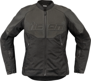 Icon Overlord3 CE női bőrdzseki – fekete – XL, 1, nordicamoto.ro