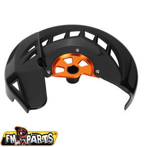 Fm-Parts első féktárcsa-védő a KTM 2017–2022-es modelljeihez, fekete/narancssárga, nordicamoto.ro
