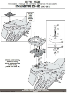 Kappa csomagtartó-keret a KTM ADVENTURE 950/990 '03–'14 modellekhez