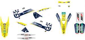 Trophy Graphic Kit With Seat Cover Yellow, White, Blue