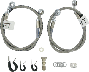 Cycleflex Two-line Racer Brake Line Kit Silver, 2, nordicamoto.ro