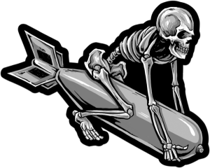 Skeleton Bomber Patch Black, White