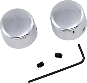 Chrome Handlebar Riser Bolt Caps Silver, 2, nordicamoto.ro