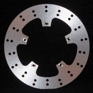 Round D-series Scooter Brake Rotor Silver, Stainless Steel, Zinc