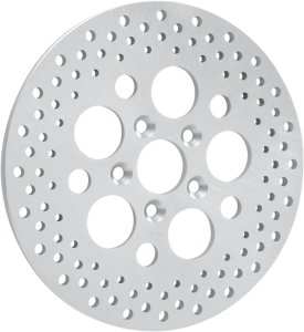 Polished Stainless Steel Drilled Brake Rotor Polished, Zinc, 2, nordicamoto.ro