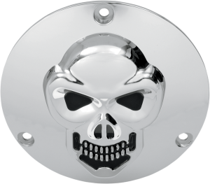 Chrome 3-d Skull Derby Cover Black, Chrome, 1, nordicamoto.ro
