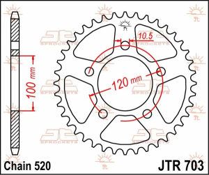 JT SPROCKETS hátsó lánckerék, természetes színű, 2, nordicamoto.ro