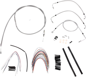 Complete Stainless Braided Handlebar Cable/brake Line Kit Silver
