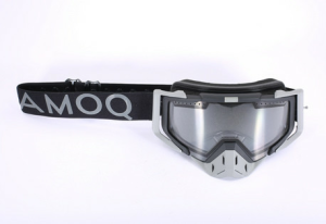 AMOQ Aster fekete-szürke, átlátszó motoros síszemüveg, nordicamoto.ro