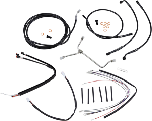 Complete Black Vinyl Handlebar Cable/line Kit For Ape Hanger Handlebars Black, 1, nordicamoto.ro