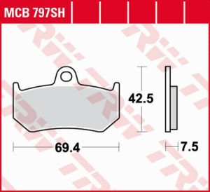 TRW szinterezett hátsó fékbetétek STREET MV AUGUSTA F4 BRUTALE / STRADA / SPR 750 '00–'05 / F3 800RC / RR '16– / BRUTALE 910 '05–'09 / F4 1000 '04– / BRUTALE 1090 '10–'17, nordicamoto.ro