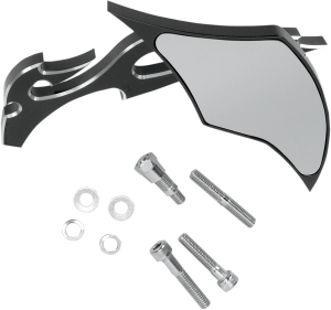Billet Aluminum Mirrors With Clear Glass Black