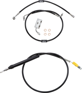 Standard Black Vinyl Braided Handlebar Cable/brake Line Kit Black, 1, nordicamoto.ro