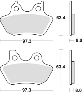 TRW szinterezett első fékbetétek STREET HARLEY-DAVIDSON XL / XLH 883 '99–'03 / XL 1200 '00–'03 / FLHR / FLHT / FLSTC / FLTRI / FXDWG / FXSTI 1450 '99–'06 / FLHR / FLSTC / FXDC / FXSTB 1584 '07-'12 / FXDFSE / FXDSE 1800 '07-'10, nordicamoto.ro
