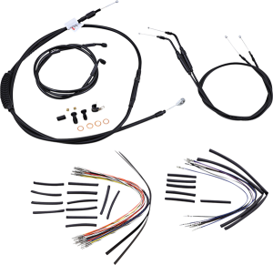 Complete Black Vinyl Handlebar Cable/line Kit For Ape Hanger Handlebars Black, 1, nordicamoto.ro