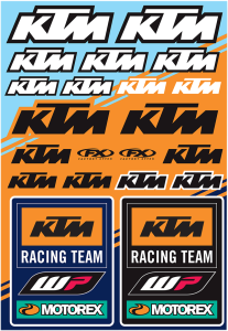 Sticker Sheet Black, Blue, Orange