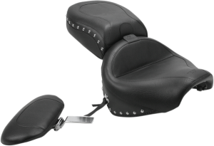 Wide Touring Seat With Driver Backrest Black