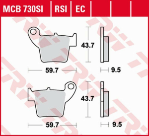 TRW Organic hátsó fékbetétek a HONDA CR 125/250 (2002–2007) és a CRF 450 (2002–2017) modellekhez, nordicamoto.ro