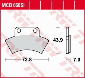 TRW szinterezett hátsó fékbetétek OFFROAD CF MOTO CF 500 TERRALANDER '11–'13 / RANGER 500 '10–'15 / POLARIS TRAIL BLAZER / BOSS '91–'99 / SCRAMBLER / SPORTSMAN 500 '96–'97, nordicamoto.ro