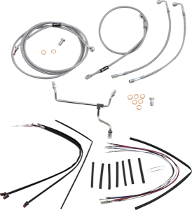 Complete Stainless Braided Handlebar Cable/brake Line Kit Silver