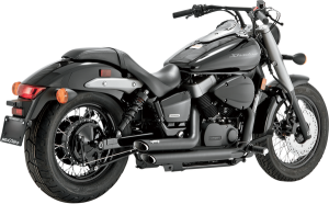 Shortshots Staggered Exhaust System Black, 1, nordicamoto.ro