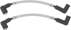 Braided Spark Plug Wire Chrome, Silver